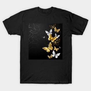 Gold and White Butterflies T-Shirt